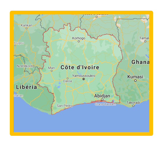 carte en Côte d'Ivoire