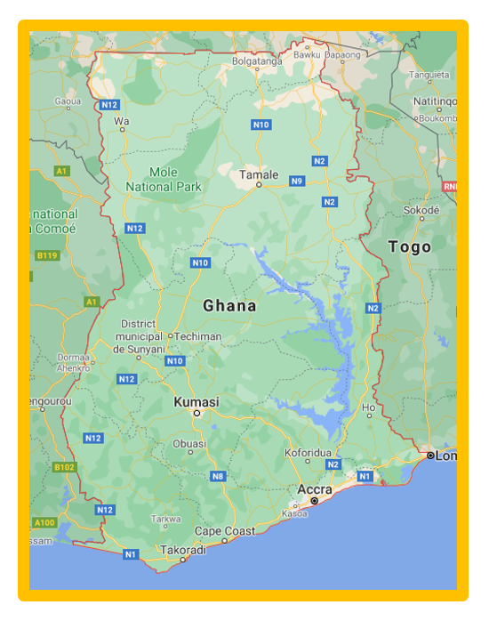 carte du Ghana