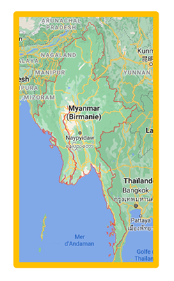 carte du Myanmar