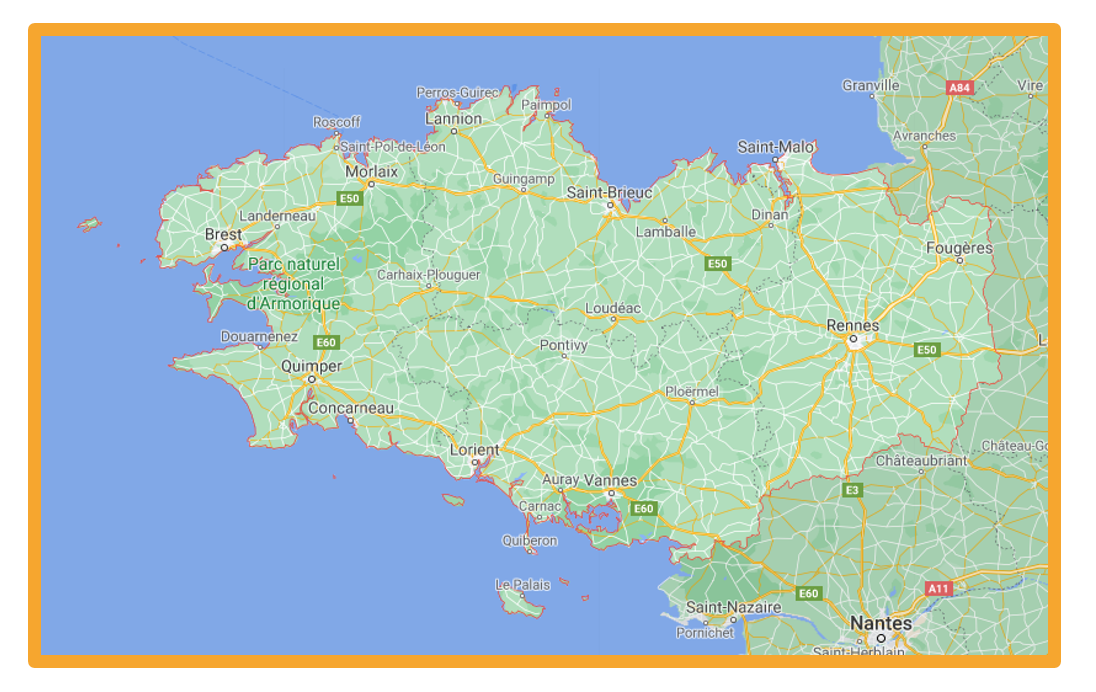 carte de la région Bretagne