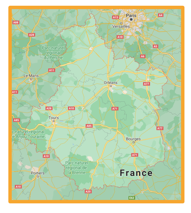 carte de la région Centre Val de Loire