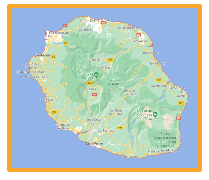 carte de La Réunion